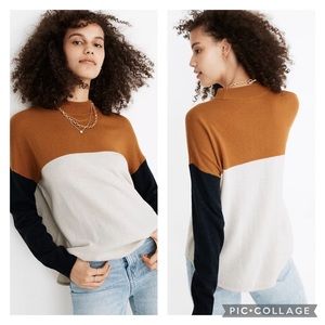NWT Madewell Colorblock Ashbury Mock-neck Sweater